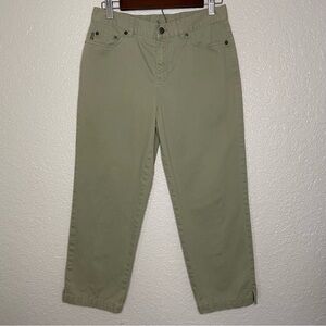 Ralph Lauren Jeans Co Pants Women’s 6P Olive Green 100% Cotton High Rise Ankle
